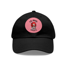 Load image into Gallery viewer, Dad Hat with Leather Patch (Round) LilDevil fitness print
