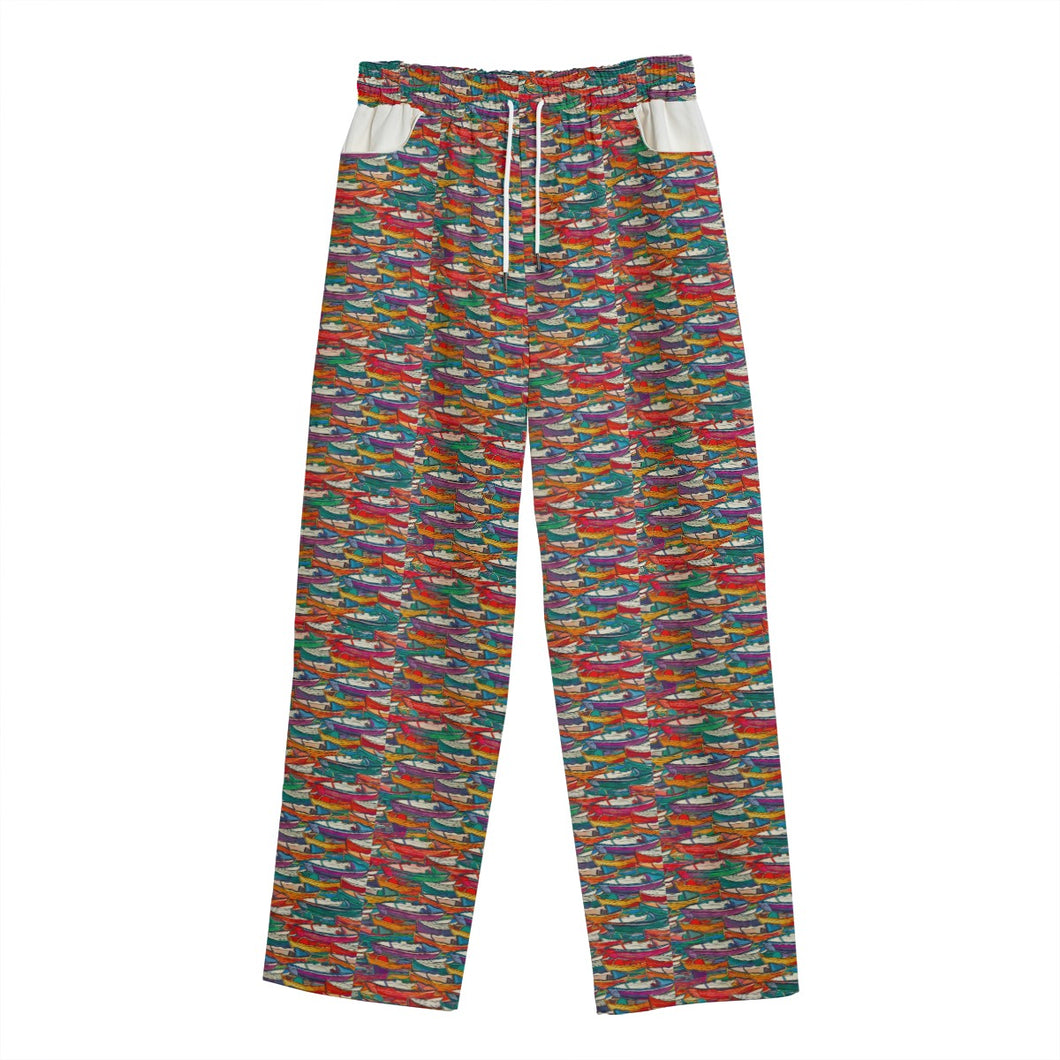 All-Over Print Unisex Straight Casual Pants | 245GSM Cotton boat print