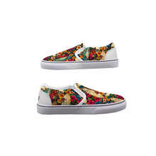 Load image into Gallery viewer, Men&#39;s Slip On Sneakers. Skulls and flowers print
