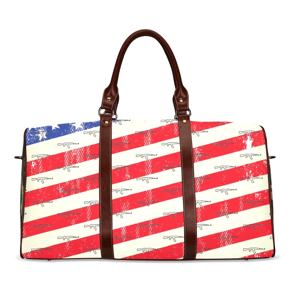 Patriotic Travel Bag (Brown) (Model 1639)