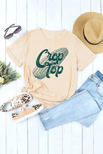 Load image into Gallery viewer, Khaki Corn Crop Top Graphic Tee
