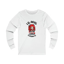 Load image into Gallery viewer, Unisex Jersey Long Sleeve Tee LilDevil fitness print

