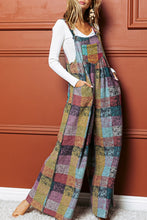 Load image into Gallery viewer, Multicolour Brushed Checkered Wide Leg Overalls
