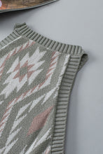 Load image into Gallery viewer, Laurel Green Western Tribal Aztec Pattern Knit Sweater Tank
