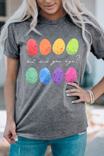 Load image into Gallery viewer, Gray Easter Eggs Print Crew Neck T Shirt
