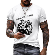 Load image into Gallery viewer, Men&#39;s Cotton T-shirt Fitness theme wanna be my friend
