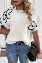 Load image into Gallery viewer, White Flower Embroidery Sweater Top
