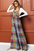 Load image into Gallery viewer, Multicolour Brushed Checkered Wide Leg Overalls
