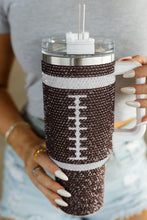 Load image into Gallery viewer, Chestnut Contrast Rhinestone Rugby 304 Stainless Steel Tumbler 40oz
