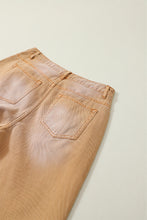 Load image into Gallery viewer, Brown Distressed Hollow-out High Waist Cropped Flare Jeans
