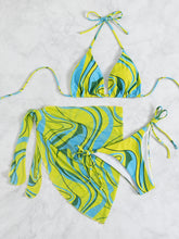 Load image into Gallery viewer, Sexy Tether Halter Backless Beach Bikini Three Piece Swimsuit
