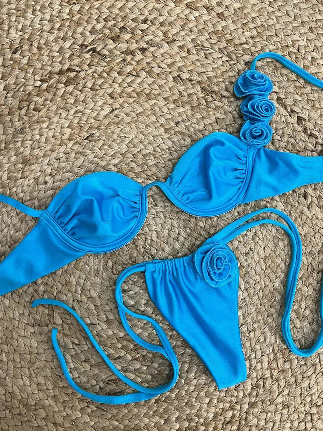 Bikini Three Dimensional Floral Underwire Bikini Sexy Split Women Swimsuit