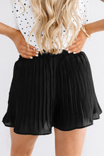 Load image into Gallery viewer, Black Drawstring Waist Flowy Pleated Shorts
