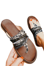 Load image into Gallery viewer, Leopard Studded Animal Print Flip Flop Sandals
