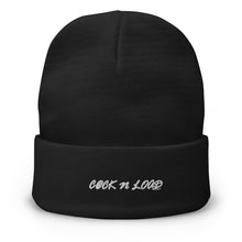 Load image into Gallery viewer, Embroidered Beanie cocknload print
