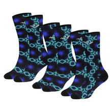 Load image into Gallery viewer, Blu/teal print Trouser Socks (3-Pack)
