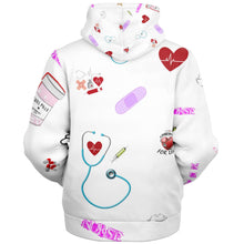 Load image into Gallery viewer, Nurse themed print microfleece hoodies
