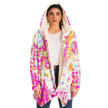 Load image into Gallery viewer, Hair scissor print pink abstract cloak women’s jacket
