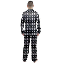 Load image into Gallery viewer, Skateboard art print blk Men&#39;s Long Sleeve Satin Pajamas Set
