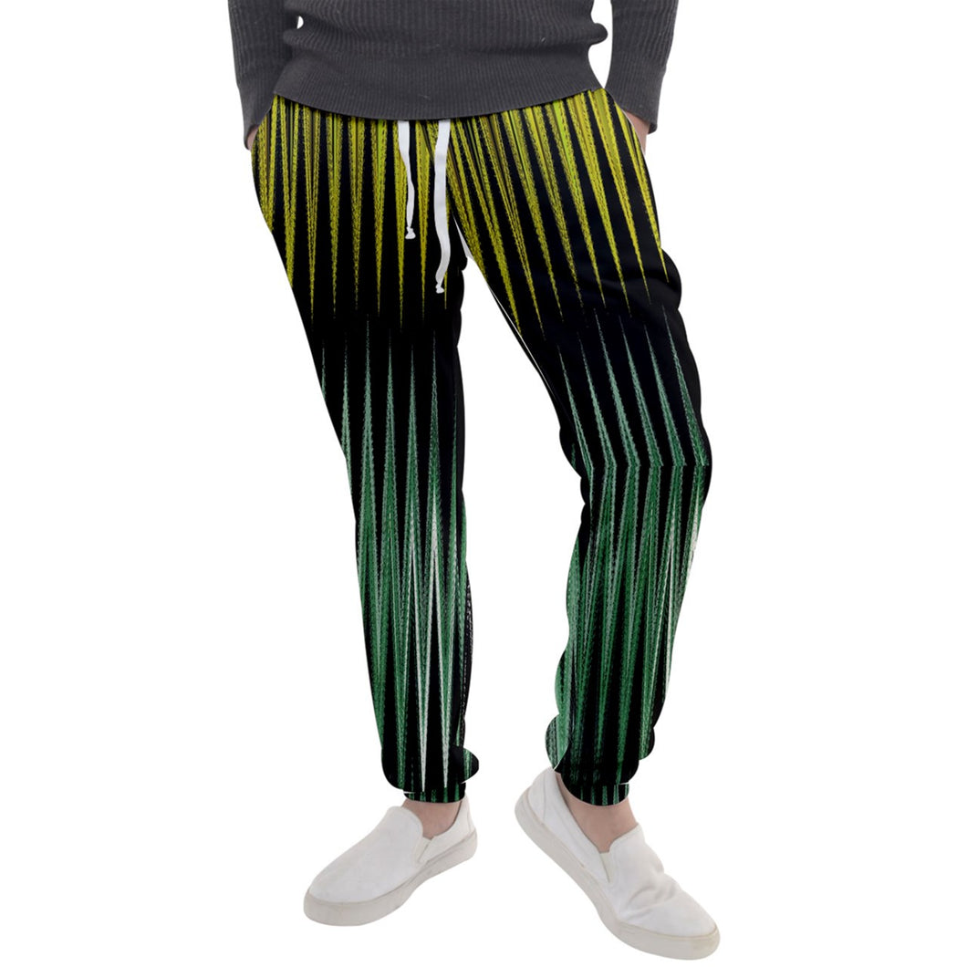 Jagged abstract yello/green/blk Men's Jogger Sweatpants