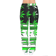 Load image into Gallery viewer, Marijuana leaf print Women velvet Drawstring Pants
