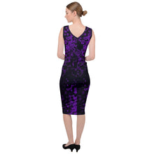 Load image into Gallery viewer, Purple abstract Sleeveless Pencil Dress
