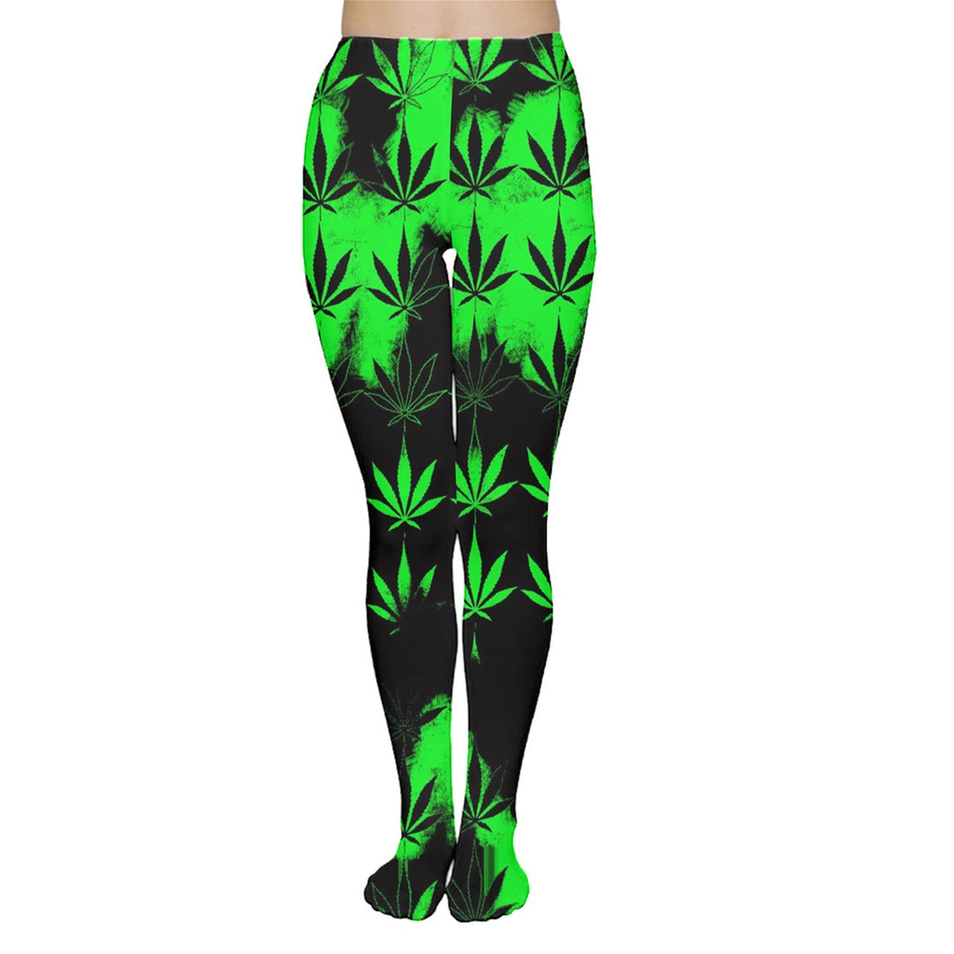 Marijuana print Tights