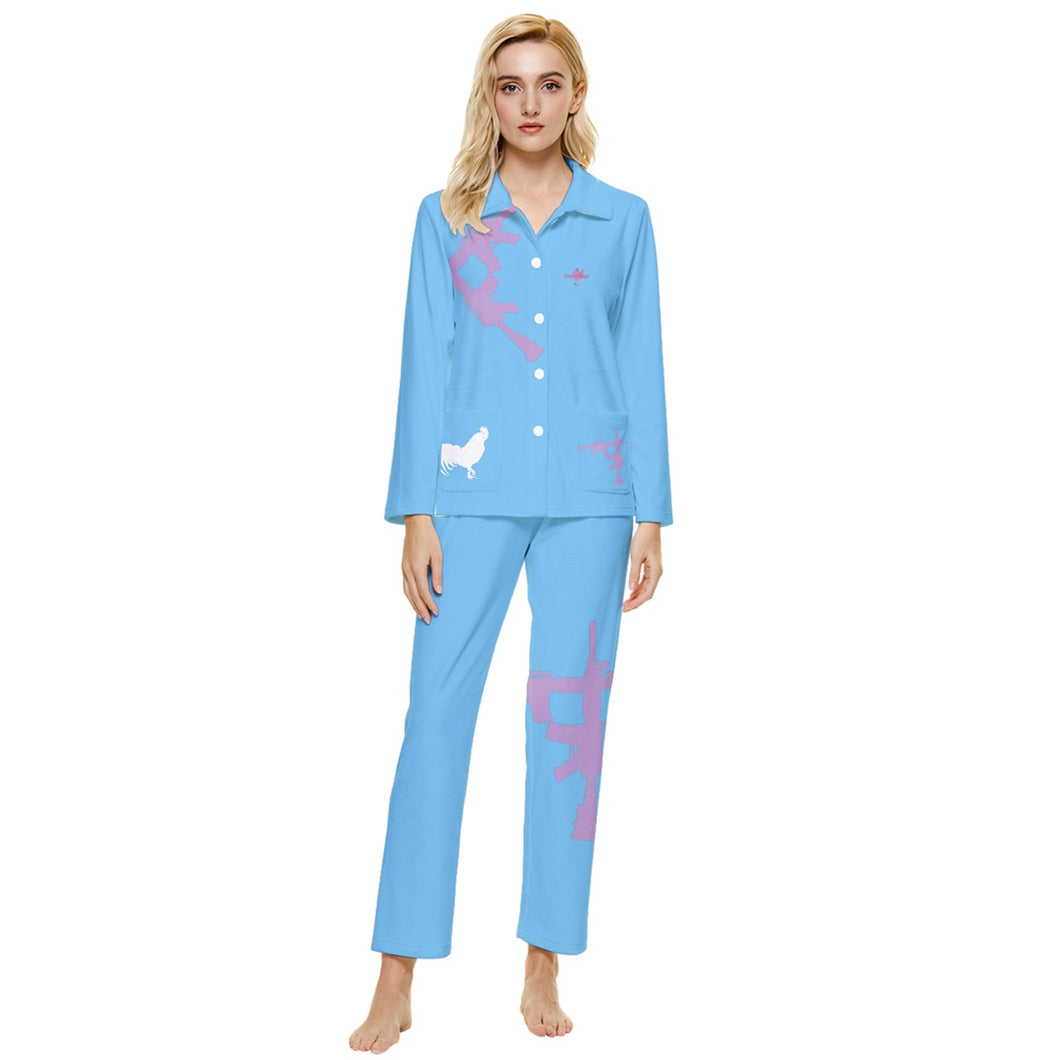 #401 cocknload D0276808-8547-4322-A563-3A44BCADA7CF Womens' Long Sleeve Velvet Pocket Pajamas Set