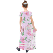 Load image into Gallery viewer, Amelia Rose print 101 kids&#39; Short Sleeve Maxi Dress
