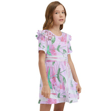 Load image into Gallery viewer, Amelia Rose print 101 kids&#39; Frilly Sleeves Pocket Dress
