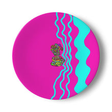 Load image into Gallery viewer, LDCC #08 coffee cafe print pink/teal designer plates

