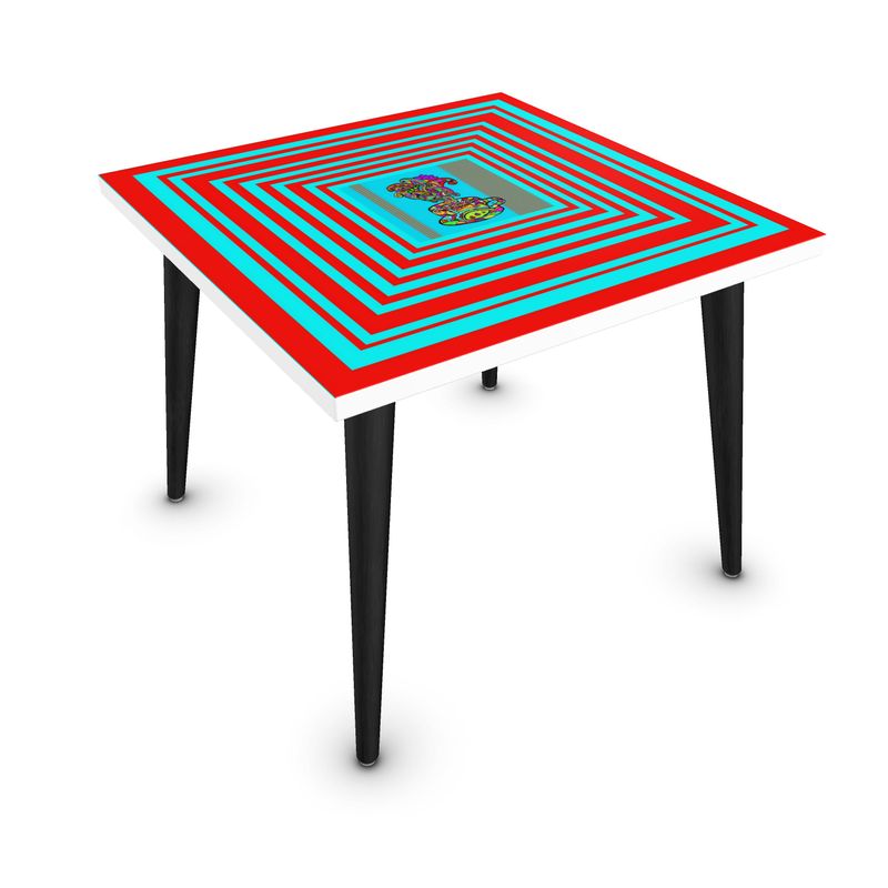LDCC coffee cafe print #07 teal/red designer, coffee table