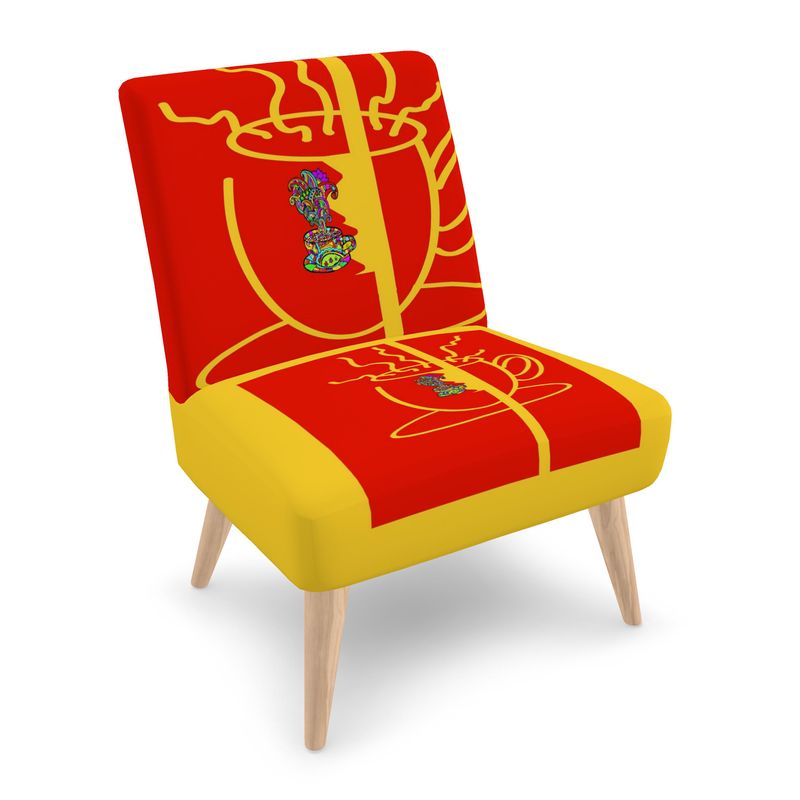 LDCC COFFEE CAFE PRINT #10 red/gold designer chair