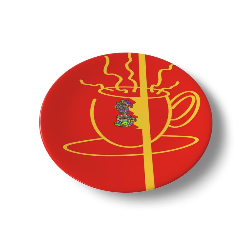 LDCC coffee cafe print #10 red/gold designer plates