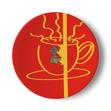 Load image into Gallery viewer, LDCC coffee cafe print #10 red/gold designer plates
