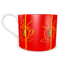 Load image into Gallery viewer, LDCC Coffee cafe print #10 red//gold designer, cup and saucer
