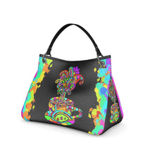 Load image into Gallery viewer, LDCC coffee cafe print #168 black designer, slouch purse
