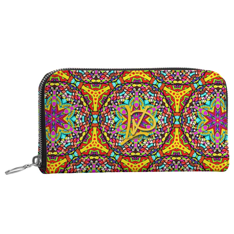 LDCC #162 chain of yellow print Designer zip purse