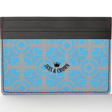 Load image into Gallery viewer, JAX N CROWN DESIGNER Leather Card Holder IN BLUE PATTERN

