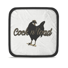 Load image into Gallery viewer, #503 cocknload hot dish pads. Gun  print.
