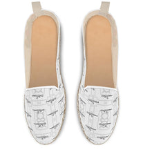 Load image into Gallery viewer, #426 cocknload loafer espadrilles white print with rooster/guns
