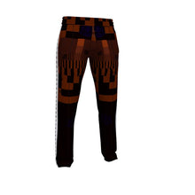Load image into Gallery viewer, Men’s tracksuit pants black/rust pattern swole
