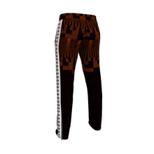 Load image into Gallery viewer, Men’s tracksuit pants black/rust pattern swole
