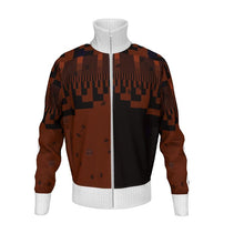 Load image into Gallery viewer, Men’s tracksuit jacket black/rust swole print
