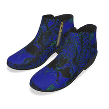 Load image into Gallery viewer, Men&#39;s Fashion Boots blue/blk skull print jaxs22
