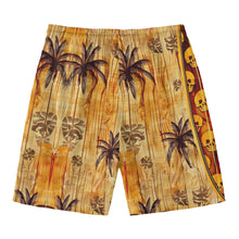 Load image into Gallery viewer, All-Over Print Men‘s Beach Shorts With Lining tan skull/surfboard print
