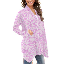 Load image into Gallery viewer, 9All-Over Print Women&#39;s Cardigan With Long Sleeve Rose print

