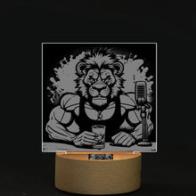 Load image into Gallery viewer, Square Shape Acrylic board with Light Leo print lion Podcaster
