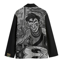 Load image into Gallery viewer, All-Over Print Men&#39;s Casual Flat Lapel Collar Blazer | 245GSM Cotton DJ Music Got Mad print
