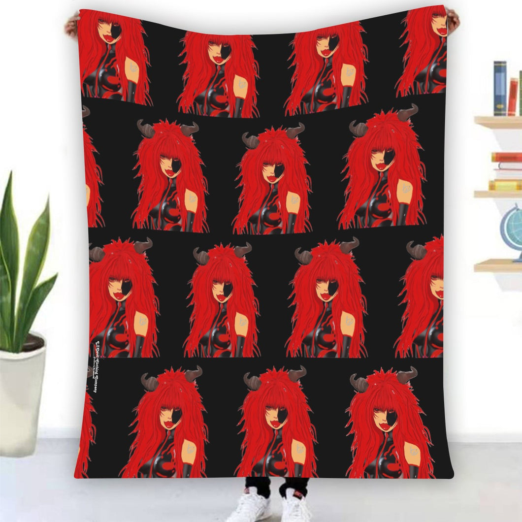 Single-Side Printing Flannel Blanket lil devil print